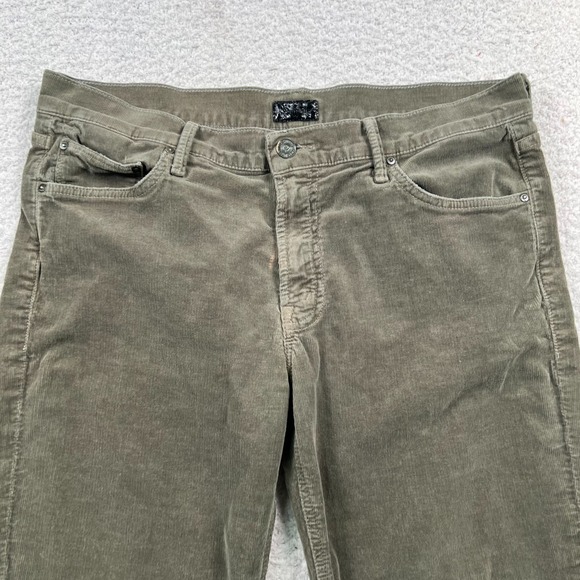 Mother Jeans Women 30  The Dropout Cropped Corduroy Olive‎ Green Hopscotch USA - Picture 2 of 15